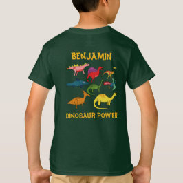 Camiseta Dinosaurios Personalizados coloridos con nombre pe