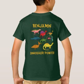 Camiseta Dinosaurios Personalizados coloridos con nombre pe