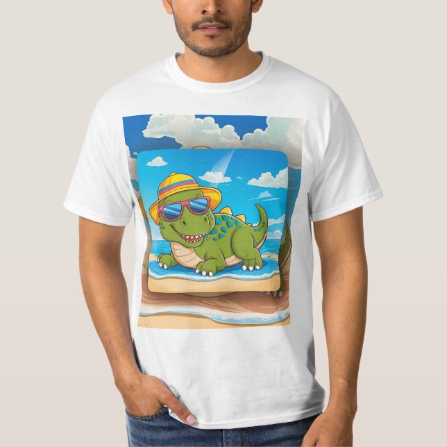 Camiseta Dinosaurios Personalizados íntimos relajándose en  (Anverso)