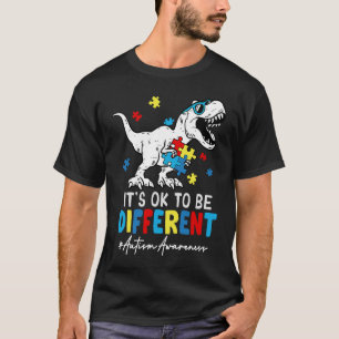 Camiseta Dinosaurios Rex Diferentes Autismo Conciencia Mes