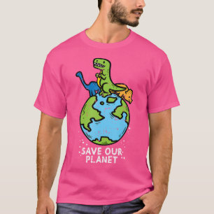 Camiseta Dinosaurios Salvan A Nuestros Niños Del Planeta Cu