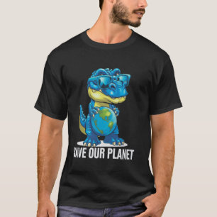 Camiseta Dinosaurios Salvan Nuestro Planeta Día de la Tierr