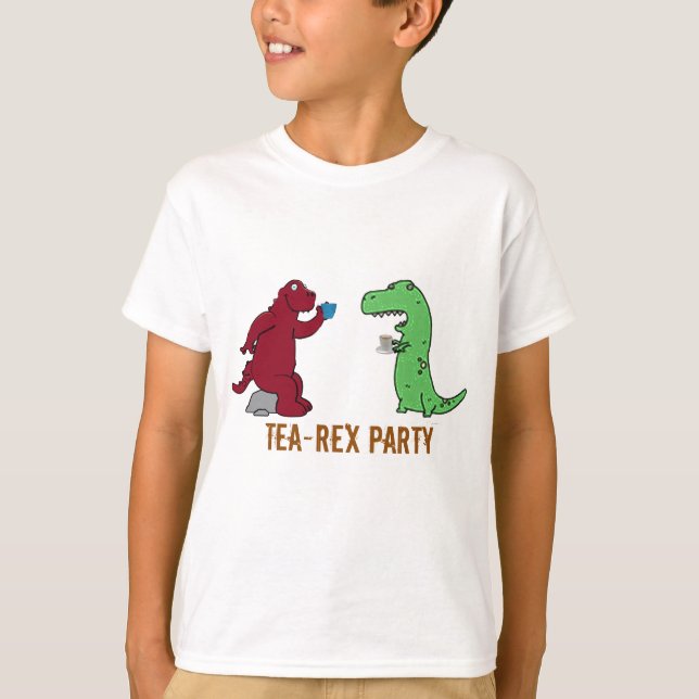Camiseta dinosaurios t-rex tea fiesta diseño divertido dino (Anverso)