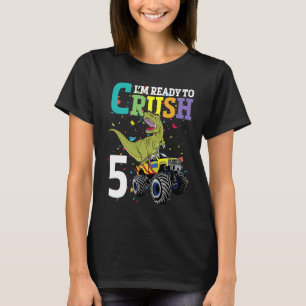 Camiseta Dinosaurios Trex 5 años Quinto cumpleaños aplastan