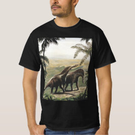 Camiseta Dinosaurios vintage, Amargasaurus con Palmeras