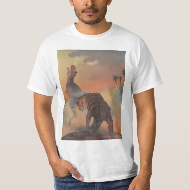 Camiseta Dinosaurios Vintage, Carnotaurus Rugiendo en la Ju (Anverso)
