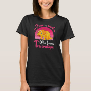 Camiseta Dinosaurios Vintage Un Chica que ama a Triceratop