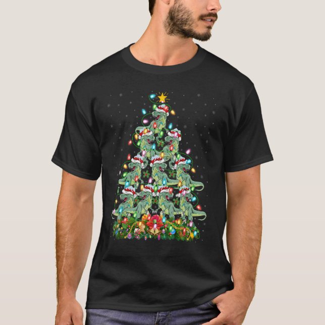 Camiseta Dinosaurios Xmas enciende Navidades de Santa Dinos (Anverso)