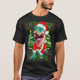 Camiseta Dinosaurios xmas iluminan feas navidad de Santa Di