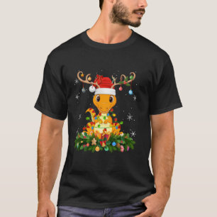 Camiseta Dinosaurios Xmas iluminando reno Santa Hat Dinosau