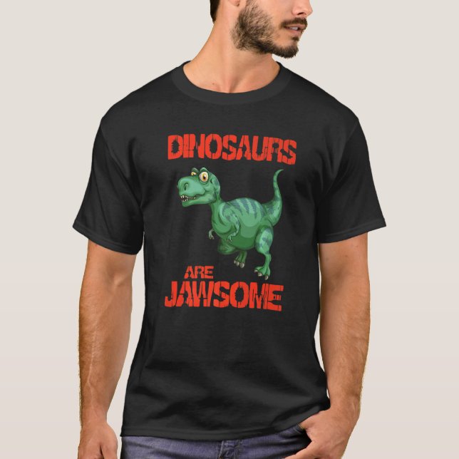 Camiseta Dinosaurs Are Jawsome Boys Dinosaur Girls Kids Tod (Anverso)