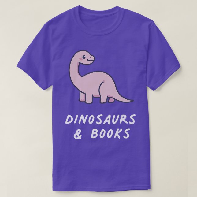 Camiseta Dinosaurs & Books Kawaii Lover Anime Pastel Goth A (Diseño del anverso)