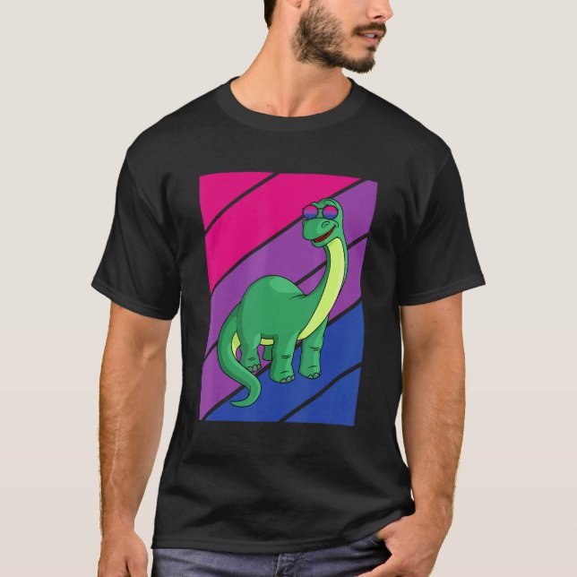 Camiseta Dinosaurs Pride Bisexual Flag LGBTQ Proud Ally Pri (Anverso)