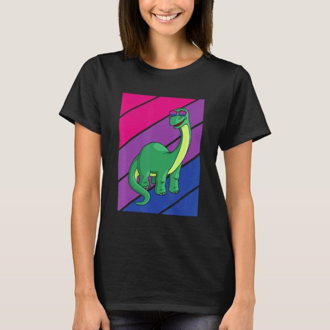 Camiseta Dinosaurs Pride Bisexual Flag LGBTQ Proud Ally Pri (Anverso)
