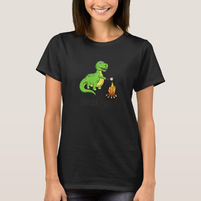 Camiseta Dinos'more Camping Hiker Campfire Wildlife Outdoor (Anverso)