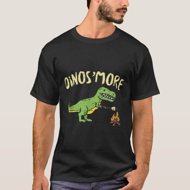 Camiseta Dinosmore Divertido Dino Smore Camping Campamento  (Anverso)