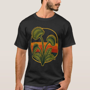 Camiseta Dionaea Vintage Retro Atardecer Planta Carnívora P
