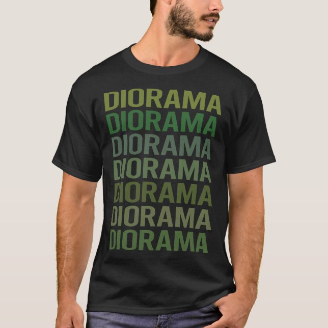 Camiseta Dioramas de texto verde (Anverso)