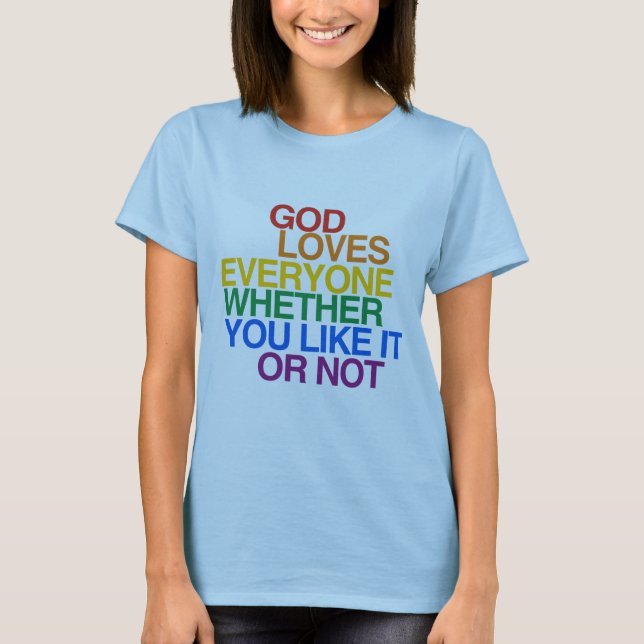 CAMISETA DIOS AMA CADA UNO - (Anverso)