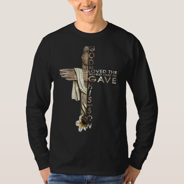 Camiseta Dios Amó Tanto El Mundo Juan 316 Biblia Verse Cris (Anverso)