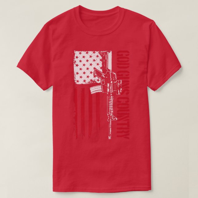 Camiseta Dios arma país Ar15 Derechos de armas Estados Unid (Diseño del anverso)