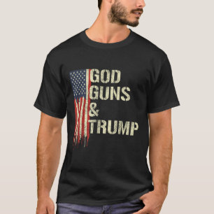 Camiseta Dios arma y Trump en 2ª enmienda Bandera Trump
