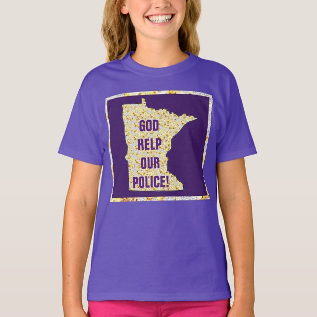 CAMISETA ¡DIOS AYUDA A NUESTRA POLICÍA! (Anverso)