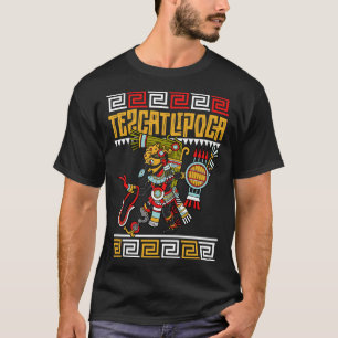 Camiseta dios azteca de la noche Tezcatlipoca