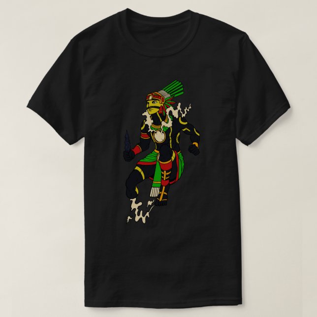 Camiseta dios azteca de la noche Tezcatlipoca 1 (Diseño del anverso)