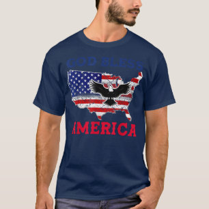 Camiseta Dios Bendiga A América 4 De Julio Patriótico EEUU 
