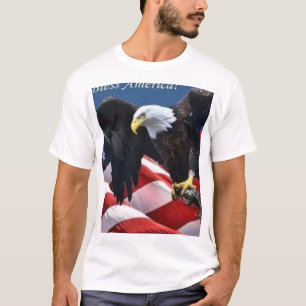 Camiseta Dios Bendiga a América Águila Calva y Bandera de E