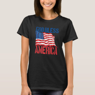 Camiseta Dios bendiga a América bandera de EE. UU. Patrióti