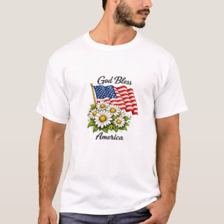 Camiseta Dios bendiga a América bandera de EE. UU. y margar