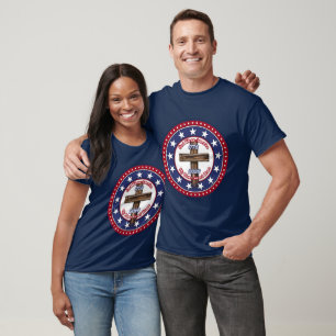 Camiseta Dios bendiga a América Mi hogar dulce hogar Cruz r