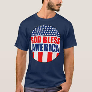 Camiseta Dios bendiga a AméricaBandera rojo blanco y azul c