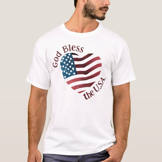 Camiseta Dios bendiga a EE. UU. América  (Anverso)