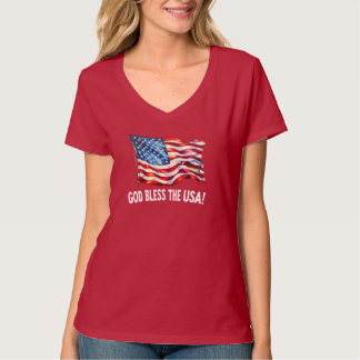 Camiseta Dios bendiga a EE. UU. Arte de bandera estadounide