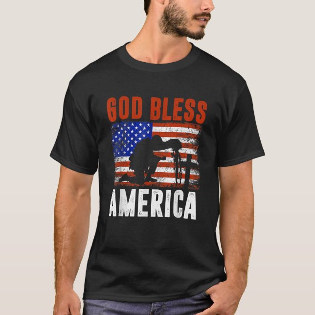 Camiseta Dios bendiga a Estados Unidos 4 de julio Bandera d (Anverso)