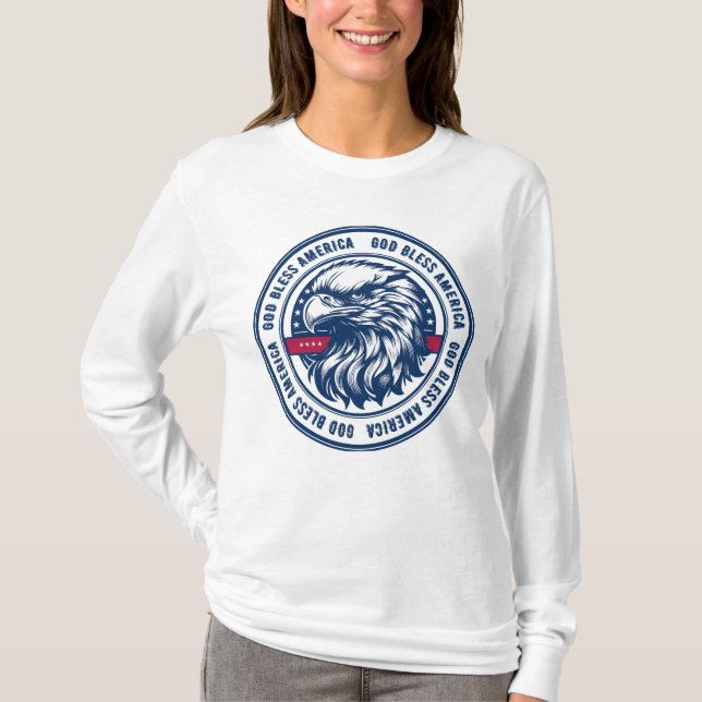 Camiseta Dios bendiga a Estados Unidos, águila estadouniden (Anverso)