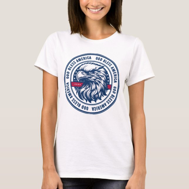 Camiseta Dios bendiga a Estados Unidos, águila estadouniden (Anverso)