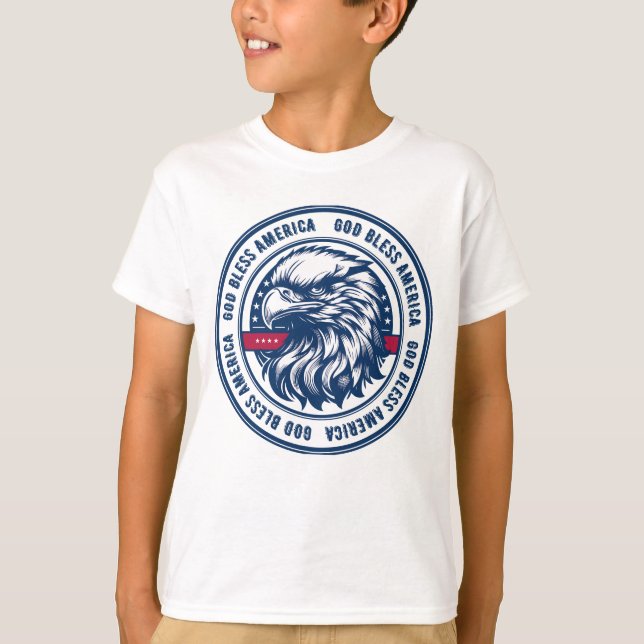 Camiseta Dios bendiga a Estados Unidos, águila estadouniden (Anverso)
