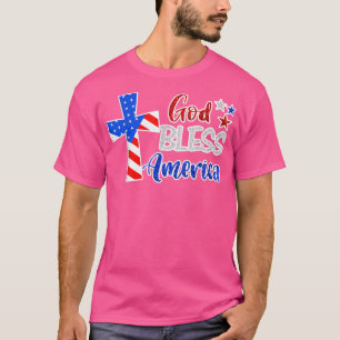 Camiseta Dios bendiga a Estados Unidos Bandera cristiana de
