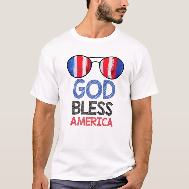 Camiseta Dios bendiga a Estados Unidos: Bandera Estadounide (Anverso)