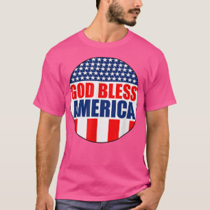 Camiseta Dios bendiga a Estados Unidos bandera roja y azul