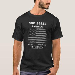 Camiseta Dios bendiga a Estados Unidos con armas de fuego L