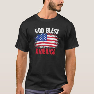 Camiseta Dios bendiga a Estados Unidos con banderas norteam