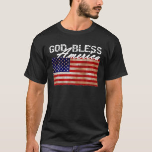 Camiseta Dios bendiga a Estados Unidos con la bandera estad