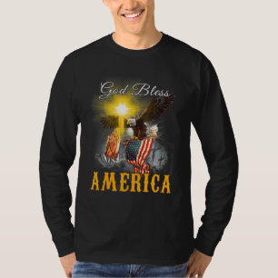 Camiseta Dios Bendiga A Estados Unidos Eagle 4 De Julio Pat