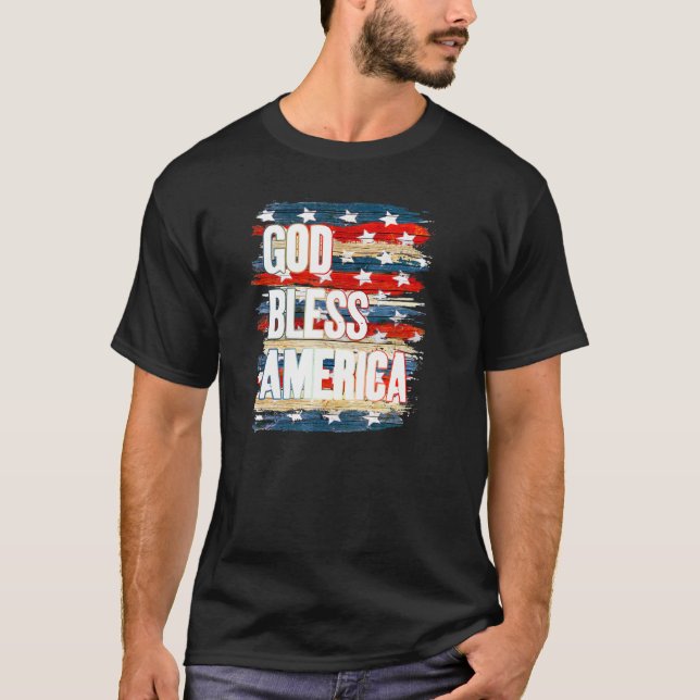 Camiseta Dios bendiga a Estados Unidos el 4 de julio, Día d (Anverso)