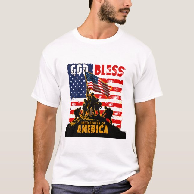 Camiseta Dios bendiga a Estados Unidos": El diseño del Patr (Anverso)